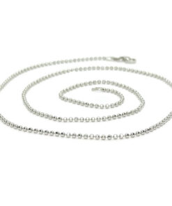 Espectacular y brillante cadena de bolas de oro macizo de 18k para mujer con bolas 1.5 mm, 45 cm de larga , peso 4.65gr de oro de 18k. - Imagen 7