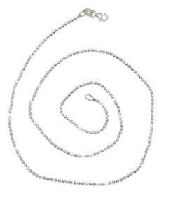 Espectacular y brillante cadena de bolas de oro macizo de 18k para mujer con bolas 1.5 mm, 45 cm de larga , peso 4.65gr de oro de 18k. - Imagen 3