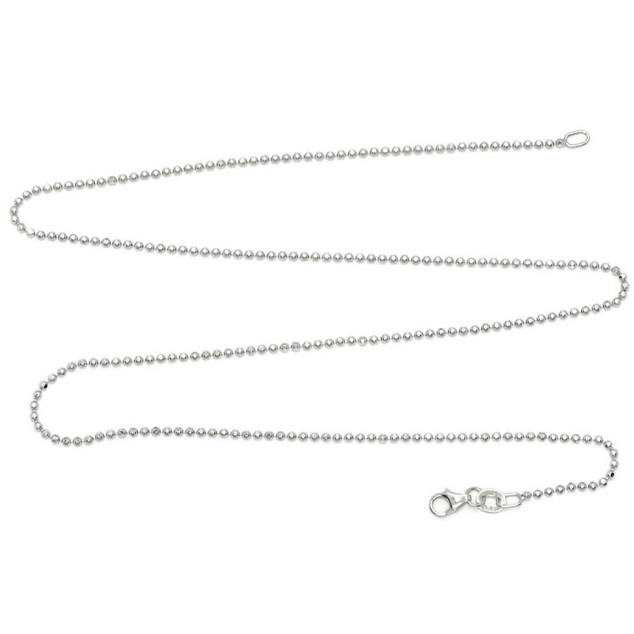 Espectacular y brillante cadena de bolas de oro macizo de 18k para mujer con bolas 1.5 mm, 45 cm de larga , peso 4.65gr de oro de 18k. - Imagen 6