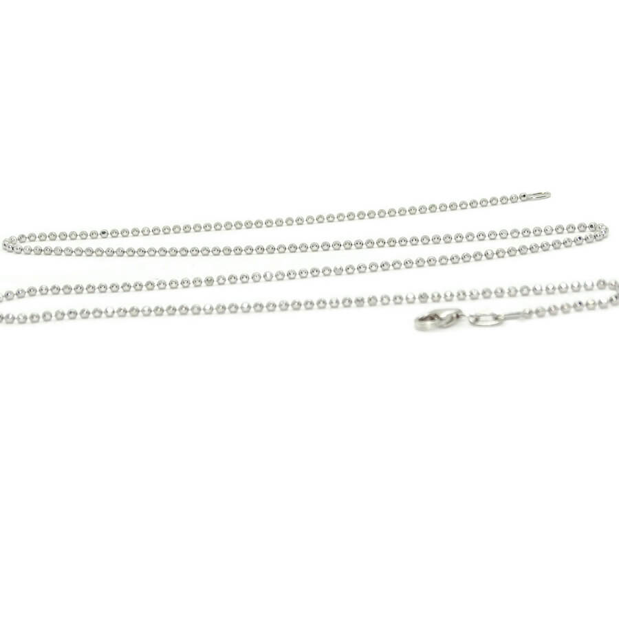 Espectacular y brillante cadena de bolas de oro macizo de 18k para mujer con bolas 1.5 mm, 45 cm de larga , peso 4.65gr de oro de 18k. - Imagen 5