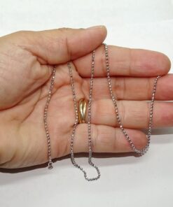 Espectacular y brillante cadena de bolas de oro macizo de 18k para mujer con bolas 1.5 mm, 45 cm de larga , peso 4.65gr de oro de 18k. - Imagen 4