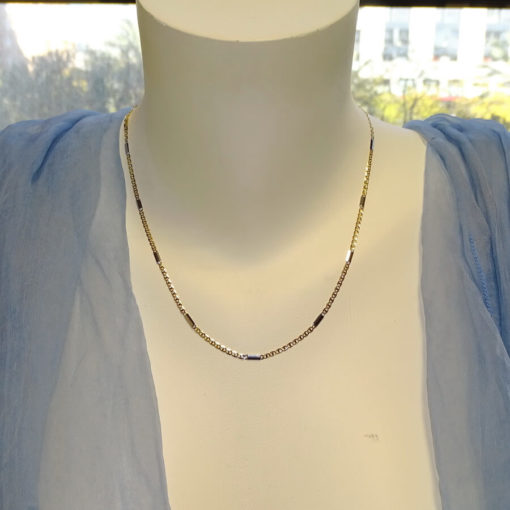 Cadena de oro de 18k amarillo y blanco para mujer de 50.00cm combinada - Imagen 2