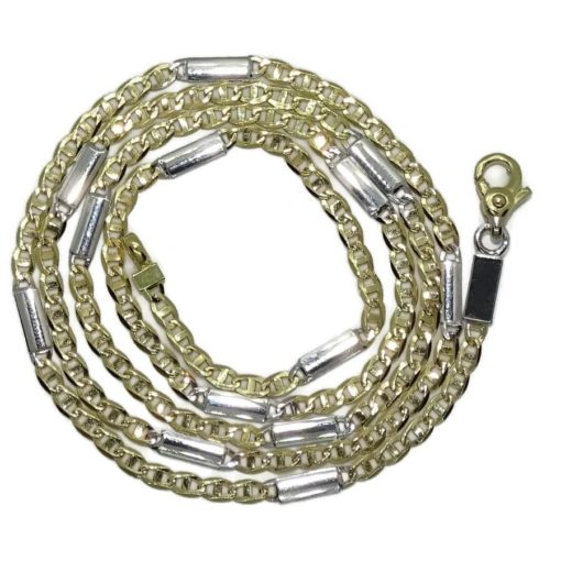 Cadena de oro de 18k amarillo y blanco para mujer de 50.00cm combinada - Imagen 6