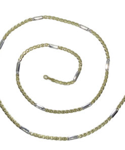Cadena de oro de 18k amarillo y blanco para mujer de 50.00cm combinada