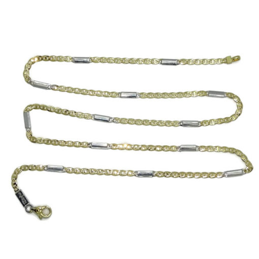 Cadena de oro de 18k amarillo y blanco para mujer de 50.00cm combinada - Imagen 5