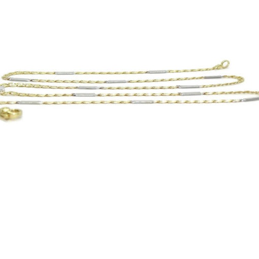 Cadena de oro de 18k amarillo y blanco para mujer de 50.00cm combinada - Imagen 4