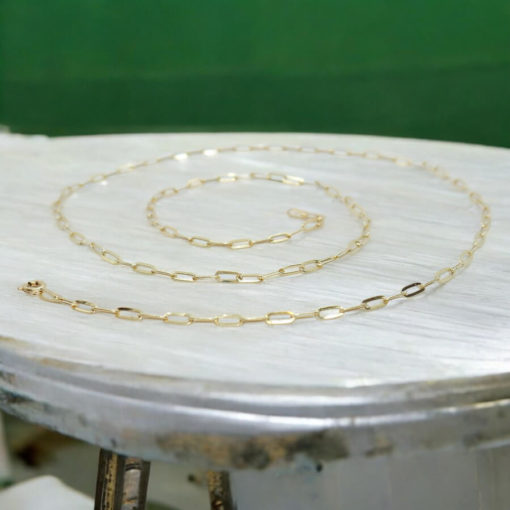 Cadena forzada de moda para hombre y mujer de Oro Amarillo de 18k de eslabón forzado de 3.00 mm de ancho. 60.00cm de Largo. - Imagen 3