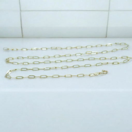 Cadena forzada de moda para hombre y mujer de Oro Amarillo de 18k de eslabón forzado de 3.00 mm de ancho. 60.00cm de Largo. - Imagen 6