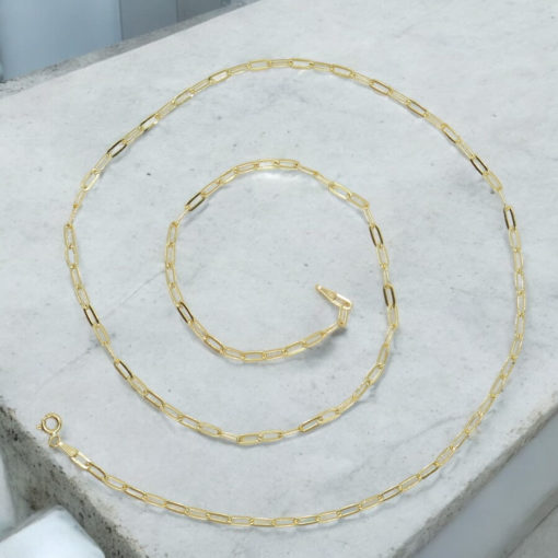 Cadena forzada de moda para hombre y mujer de Oro Amarillo de 18k de eslabón forzado de 3.00 mm de ancho. 60.00cm de Largo. - Imagen 7