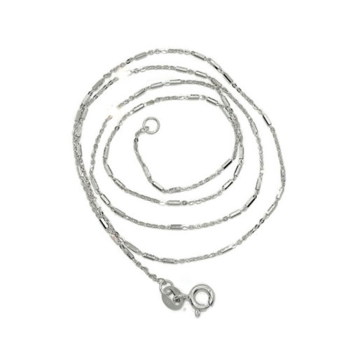 Cadena para mujer italiana maciza fuerte de oro blanco de 18k y 45cm de larga. Peso cadena: 1.70 gr de oro de 18k. - Imagen 4
