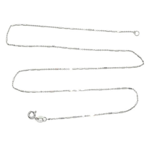 Cadena para mujer italiana maciza fuerte de oro blanco de 18k y 45cm de larga. Peso cadena: 1.70 gr de oro de 18k. - Imagen 6