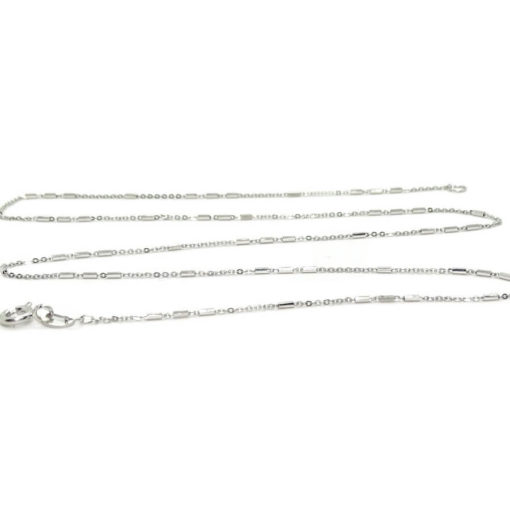 Cadena para mujer italiana maciza fuerte de oro blanco de 18k y 45cm de larga. Peso cadena: 1.70 gr de oro de 18k. - Imagen 5