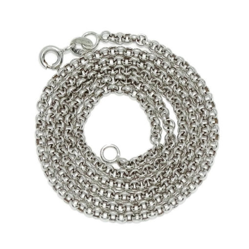 Cadena para Mujer de Oro blanco de 18k modelo rolo plana de 3mm de ancha y 50cm de Largo con Cierre reasa. 4.10gr de oro de 18k - Imagen 6
