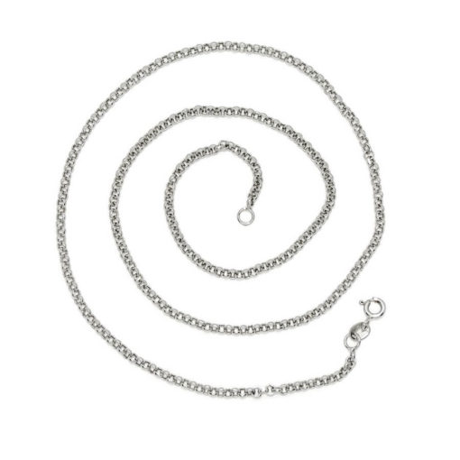 Cadena para Mujer de Oro blanco de 18k modelo rolo plana de 3mm de ancha y 50cm de Largo con Cierre reasa. 4.10gr de oro de 18k - Imagen 7