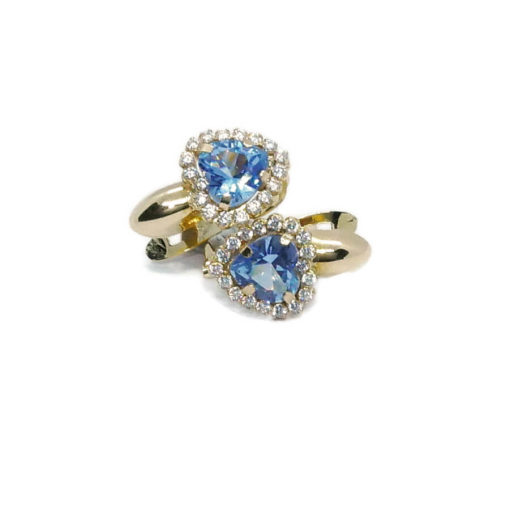 Originales pendientes de corazón en oro amarillo de 18k con circonitas. Cierre pala. - Imagen 9