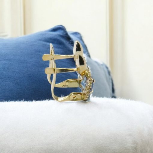 Originales pendientes de corazón en oro amarillo de 18k con circonitas. Cierre pala. - Imagen 5