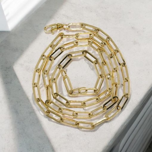 Cadena de Oro Amarillo de 18k de oro para Hombre modelo forzada de 5.00 mm de ancho y 60cm de Larga. Cierre mosquetón. Peso; 10.35 gr de Oro de 18k. - Imagen 8