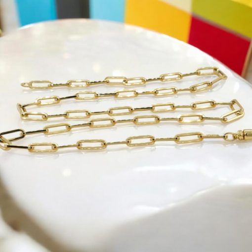 Cadena de Oro Amarillo de 18k de oro para Hombre modelo forzada de 5.00 mm de ancho y 60cm de Larga. Cierre mosquetón. Peso; 10.35 gr de Oro de 18k. - Imagen 4