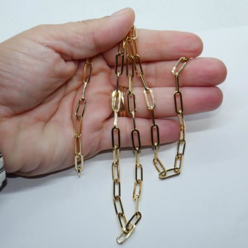 Cadena de Oro Amarillo de 18k de oro para Hombre modelo forzada de 5.00 mm de ancho y 60cm de Larga. Cierre mosquetón. Peso; 10.35 gr de Oro de 18k. - Imagen 3