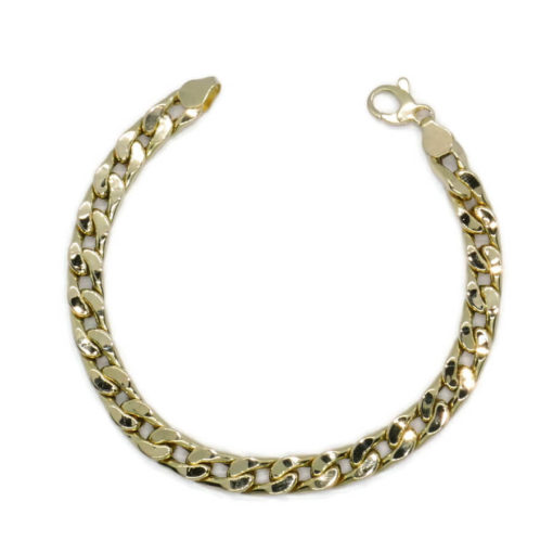 Impresionante pulsera para hombre de oro amarillo de 18k de 22.00 cm de larga y 7.00 mm de ancha, modelo barbada plana. 10.30 gr de oro de 18k - Imagen 5