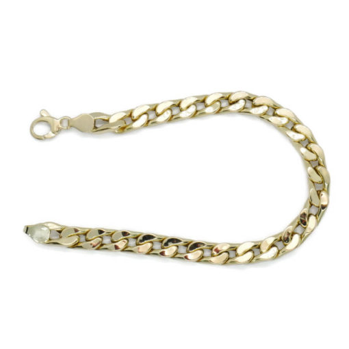 Impresionante pulsera para hombre de oro amarillo de 18k de 22.00 cm de larga y 7.00 mm de ancha, modelo barbada plana. 10.30 gr de oro de 18k - Imagen 9