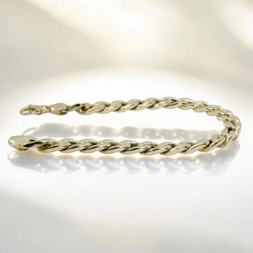 Impresionante pulsera para hombre de oro amarillo de 18k de 22.00 cm de larga y 7.00 mm de ancha, modelo barbada plana. 10.30 gr de oro de 18k - Imagen 10