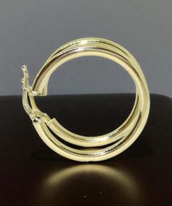 Pendientes aros de oro amarillo de 18K de tubo redondo 3mm de ancho por 2.50 cm de diámetro exterior. Peso; 2.30 gr de oro de 18k - Imagen 4
