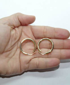 Pendientes aros de oro amarillo de 18K de tubo redondo 3mm de ancho por 2.50 cm de diámetro exterior. Peso; 2.30 gr de oro de 18k - Imagen 3