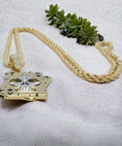Colgante de oro y circonitas As de Picas todo oro de 18k para hombre o mujer y cordón de oro de 60.00cm - Imagen 7