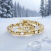 Pulsera para hombre de oro amarillo y oro blanco de 18k con greca y detalle de tornillo