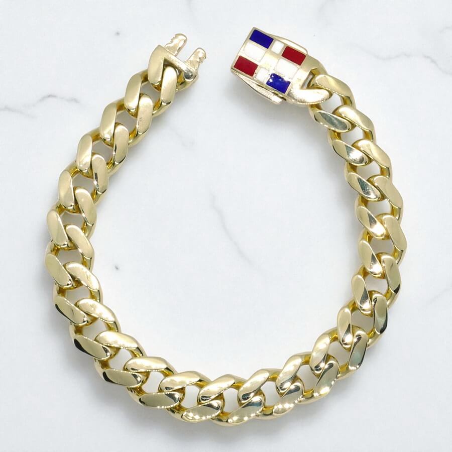 Never Say Never Pulsera de oro 18k para hombre de 18,45 gramos, con 20,00 cm de largo y 1,00 cm de ancho