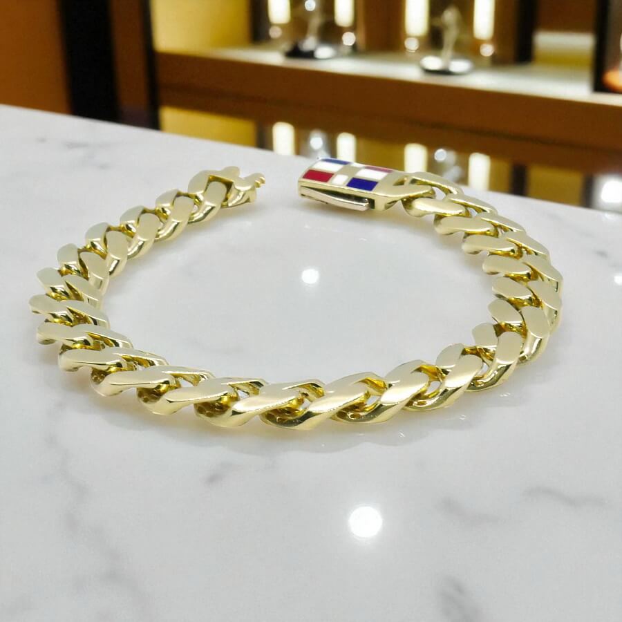 Never Say Never Pulsera de oro 18k para hombre de 18,45 gramos, con 20,00 cm de largo y 1,00 cm de ancho - Imagen 8