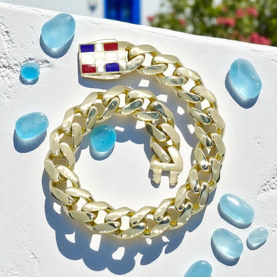 Never Say Never Pulsera de oro 18k para hombre de 18,45 gramos, con 20,00 cm de largo y 1,00 cm de ancho - Imagen 6