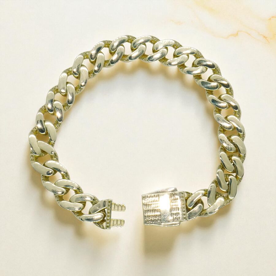 Never Say Never Pulsera de oro 18k para hombre de 18,45 gramos, con 20,00 cm de largo y 1,00 cm de ancho - Imagen 4