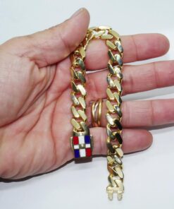 Never Say Never Pulsera de oro 18k para hombre de 18,45 gramos, con 20,00 cm de largo y 1,00 cm de ancho - Imagen 3