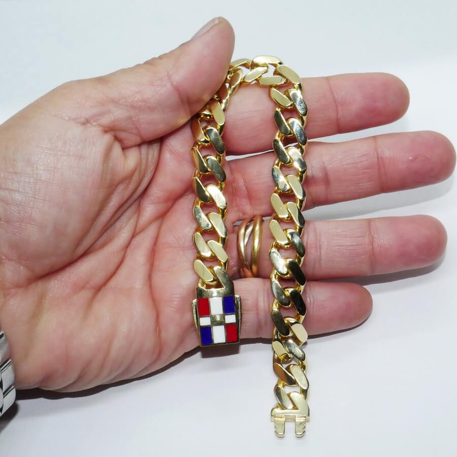Never Say Never Pulsera de oro 18k para hombre de 18,45 gramos, con 20,00 cm de largo y 1,00 cm de ancho - Imagen 3