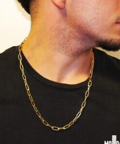 Alternative view of Cadena forzada de moda para hombre y mujer de Oro Amarillo de 18k de eslabón forzado.