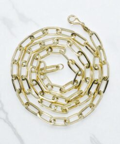 Cadena forzada de moda para hombre y mujer de Oro Amarillo de 18k de eslabón forzado.