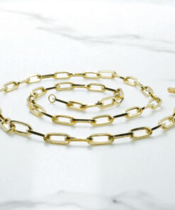Cadena forzada de moda para hombre y mujer de Oro Amarillo de 18k de eslabón forzado. - Imagen 7