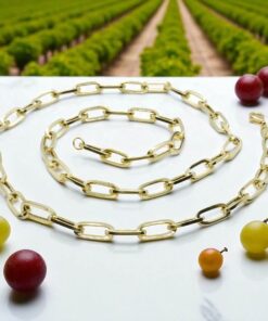 Cadena forzada de moda para hombre y mujer de Oro Amarillo de 18k de eslabón forzado. - Imagen 6