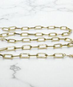 Cadena forzada de moda para hombre y mujer de Oro Amarillo de 18k de eslabón forzado. - Imagen 5