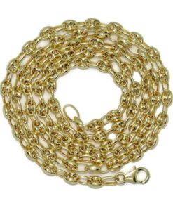 Cadena de calabrotes de oro amarillo de 18k para hombre o mujer de 5x4mm y 60cm de largo. Cierre mosquetón para total seguridad. Peso; 12.10 gr de oro de 18k