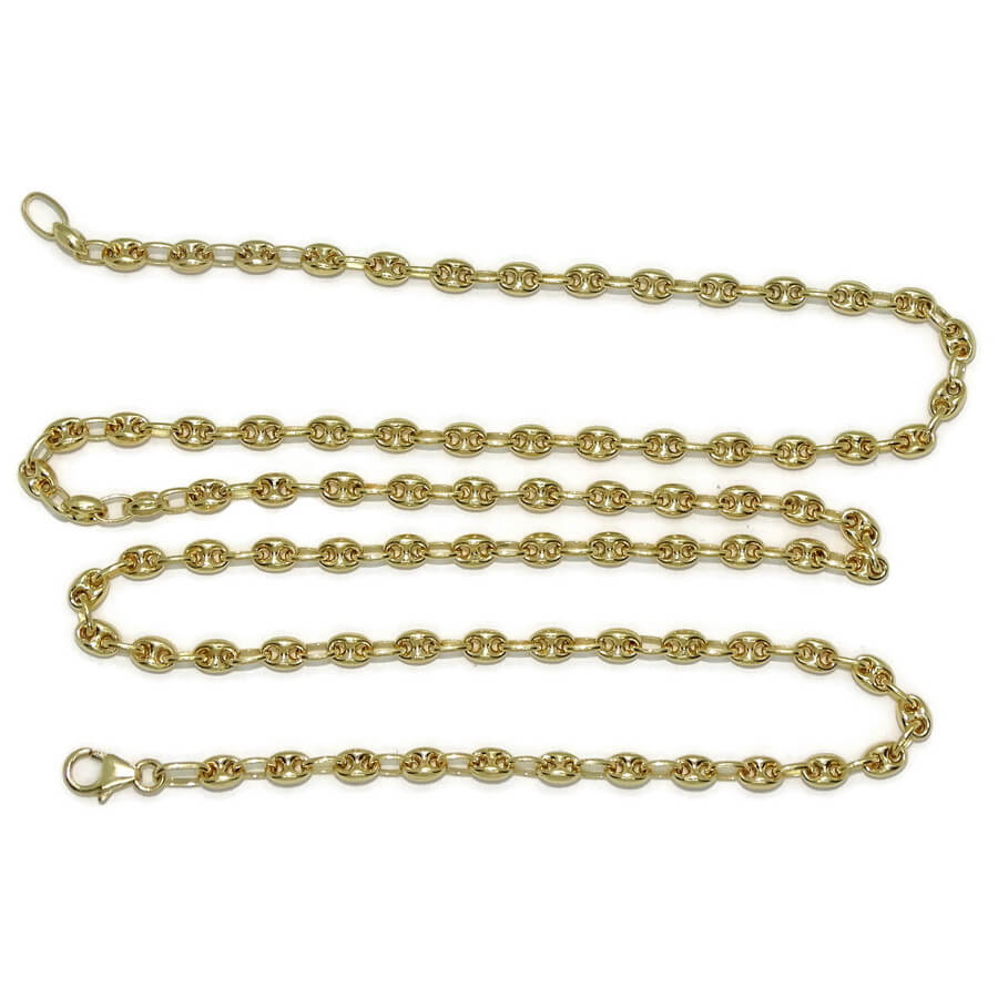 Cadena de calabrotes de oro amarillo de 18k para hombre o mujer de 5x4mm y 60cm de largo. Cierre mosquetón para total seguridad. Peso; 12.10 gr de oro de 18k - Imagen 5