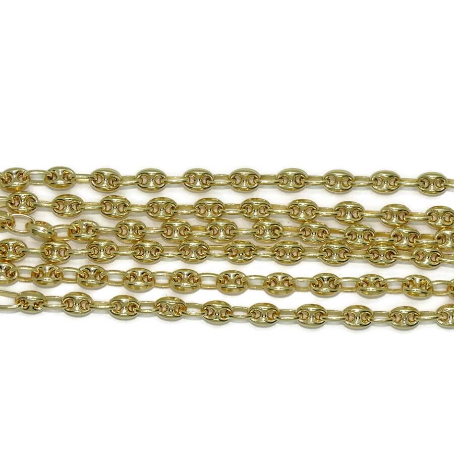 Cadena de calabrotes de oro amarillo de 18k para hombre o mujer de 5x4mm y 60cm de largo. Cierre mosquetón para total seguridad. Peso; 12.10 gr de oro de 18k - Imagen 4