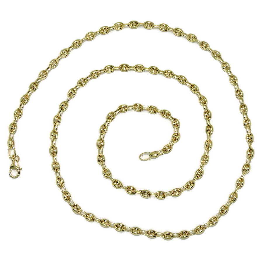 Cadena de calabrotes de oro amarillo de 18k para hombre o mujer de 5x4mm y 60cm de largo. Cierre mosquetón para total seguridad. Peso; 12.10 gr de oro de 18k - Imagen 7