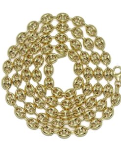 Impresionante cadena de oro amarillo de 18k con calabrotes de 7x5mm y 60cm de largo. Cierre mosquetón para total seguridad. Peso; 16.20 gr de oro de 18k