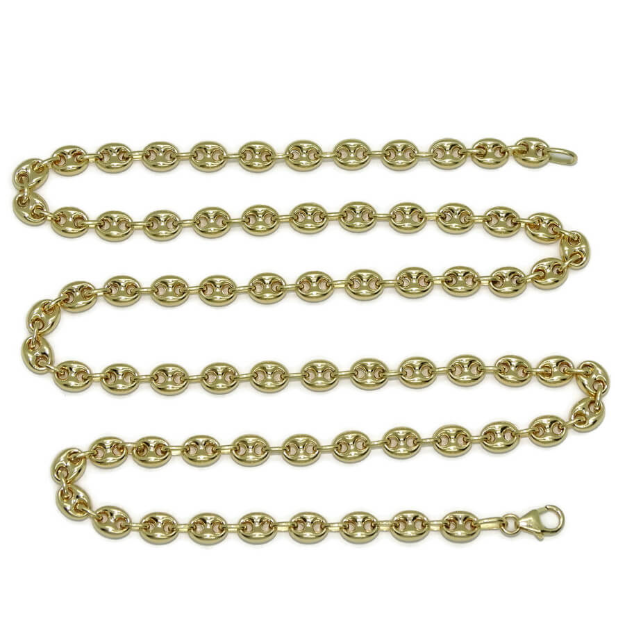 Impresionante cadena de oro amarillo de 18k con calabrotes de 7x5mm y 60cm de largo. Cierre mosquetón para total seguridad. Peso; 16.20 gr de oro de 18k - Imagen 5
