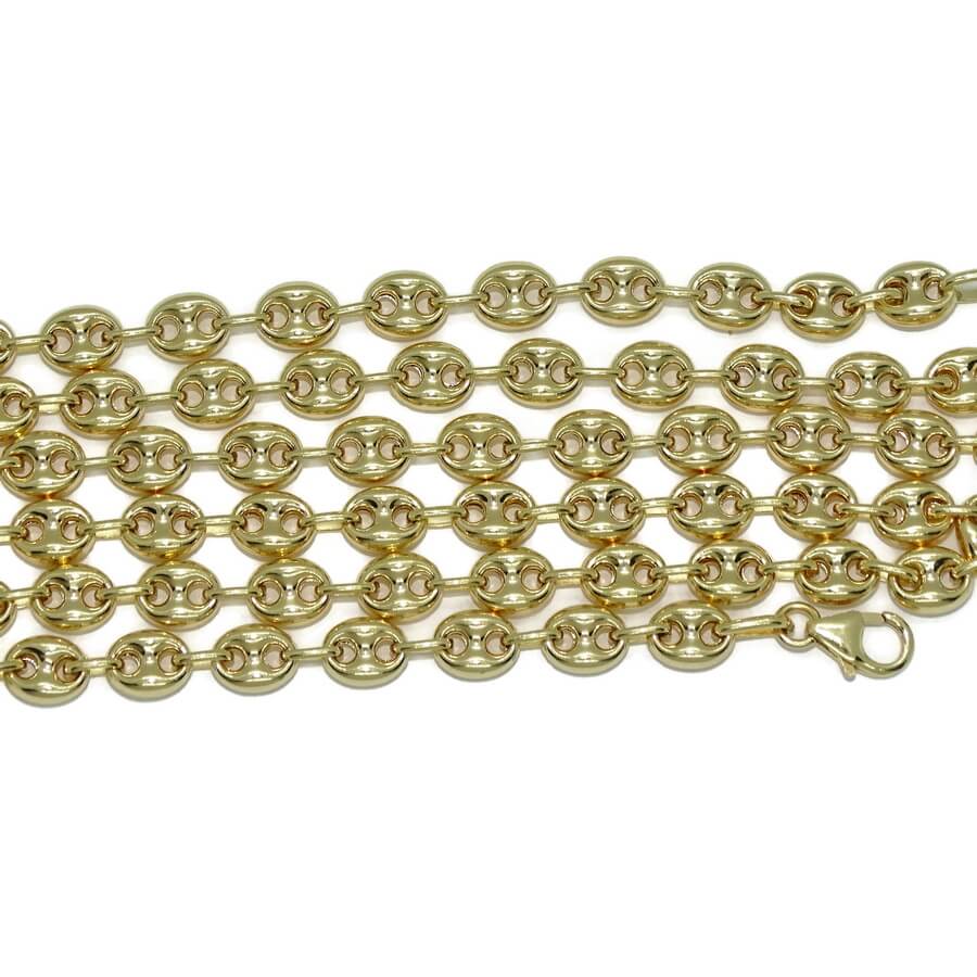 Impresionante cadena de oro amarillo de 18k con calabrotes de 7x5mm y 60cm de largo. Cierre mosquetón para total seguridad. Peso; 16.20 gr de oro de 18k - Imagen 4