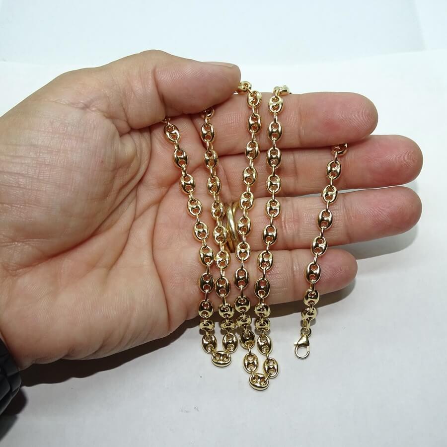 Impresionante cadena de oro amarillo de 18k con calabrotes de 7x5mm y 60cm de largo. Cierre mosquetón para total seguridad. Peso; 16.20 gr de oro de 18k - Imagen 3