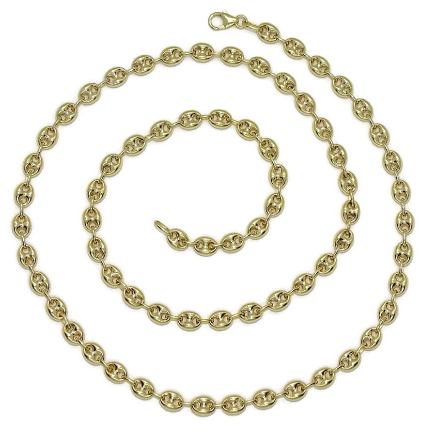 Impresionante cadena de oro amarillo de 18k con calabrotes de 7x5mm y 60cm de largo. Cierre mosquetón para total seguridad. Peso; 16.20 gr de oro de 18k - Imagen 7